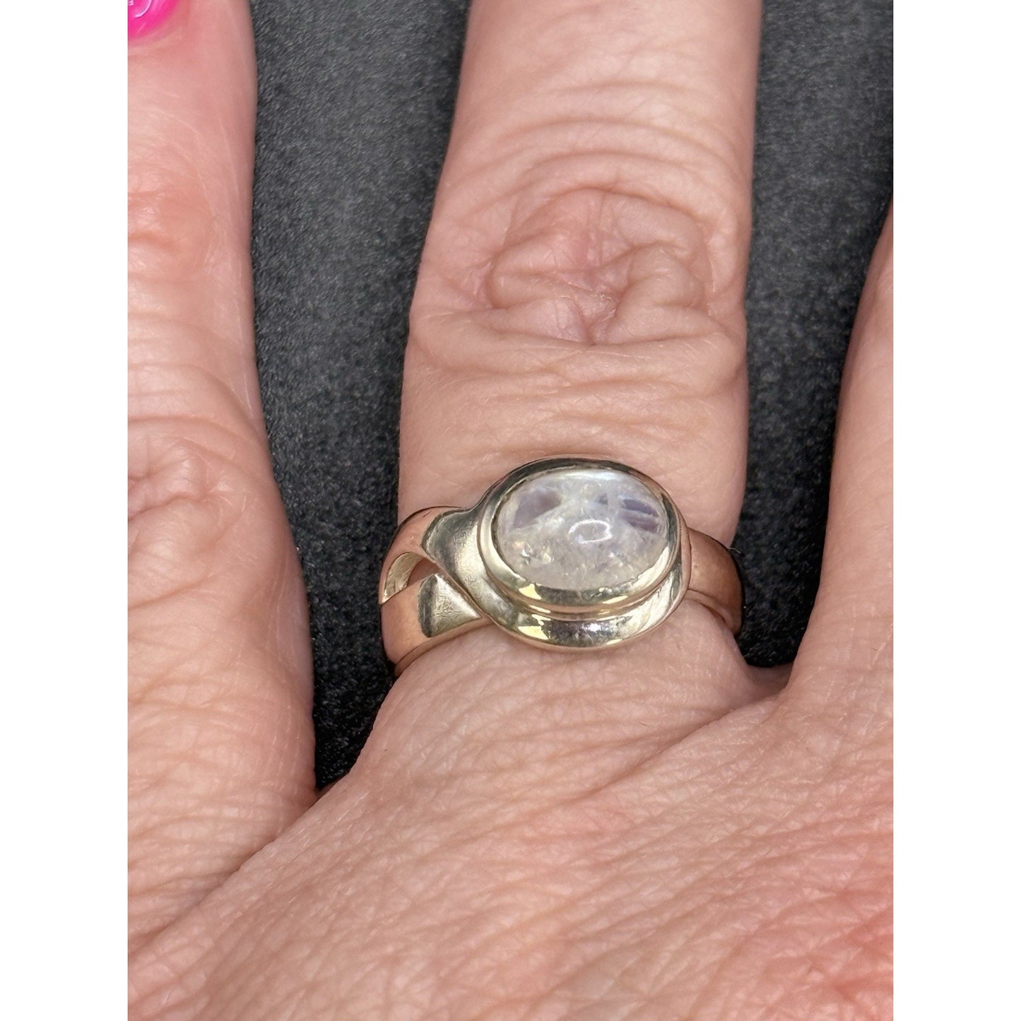 New Condition Sterling Silver Moonstone Ring Size 7.00 925