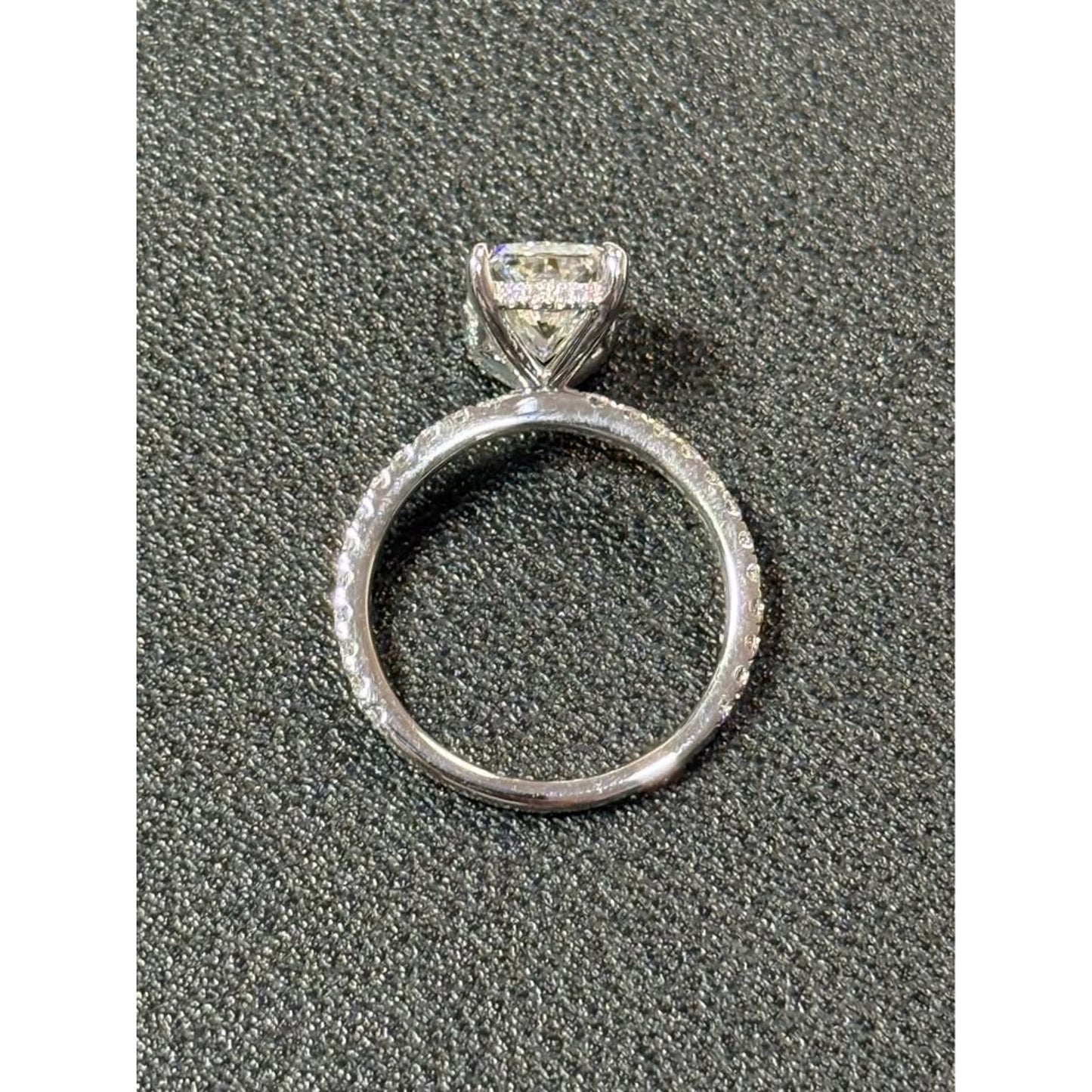 14k White Gold 3.07 Radiant E Color VVS2 Clarity IGI Ring IGI Brand New Ring 3.58 Total Weight