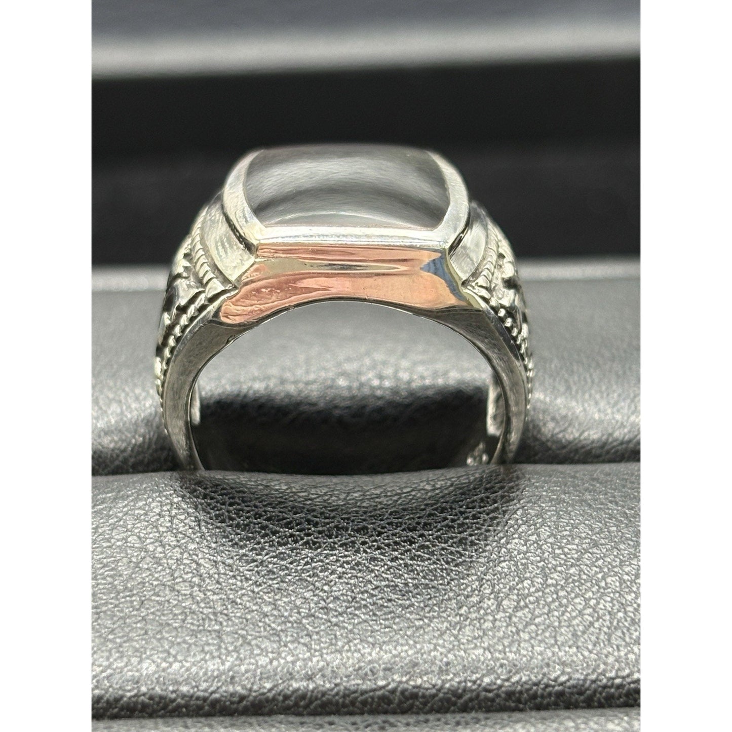 New Condition Sterling Silver Turkish Onyx Signet Ring Size 10