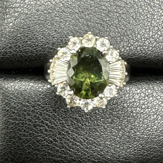 EUC Chrome Diopside Topaz Ring Size 8 U1