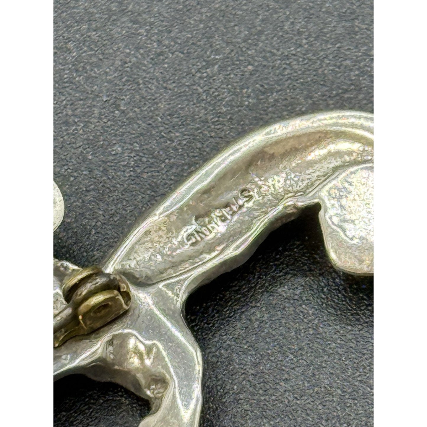 Vintage Sterling Silver Scimitar Brooch Pin 10 Grams P6