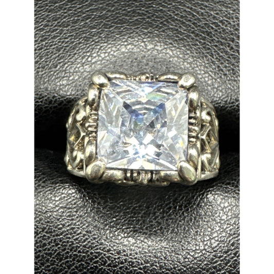 Sterling Silver Silpada Uptown CZ Openwork Ring 925 Size 6.75 #1 R06