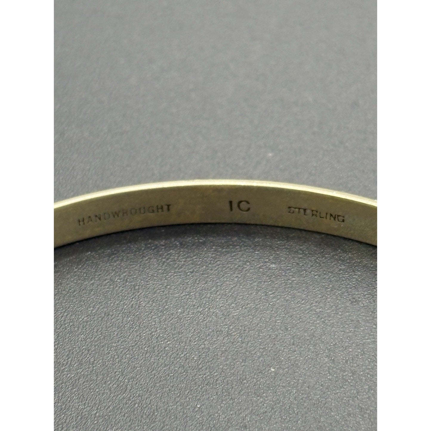 8" Sterling Silver Handwrought Bangle Bracelet 2.75" Opening 18 Grams W18