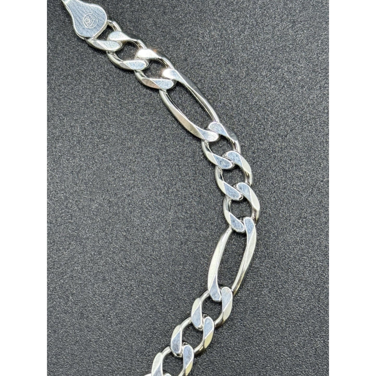 8” New Condition Sterling Silver Figaro Bracelet 6MM 8 Grams P3