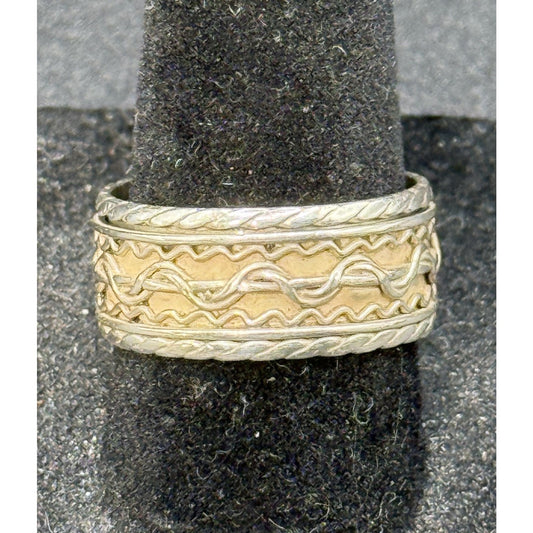 Vintage Sterling Silver Spinner Ring Size 7.75 Q17