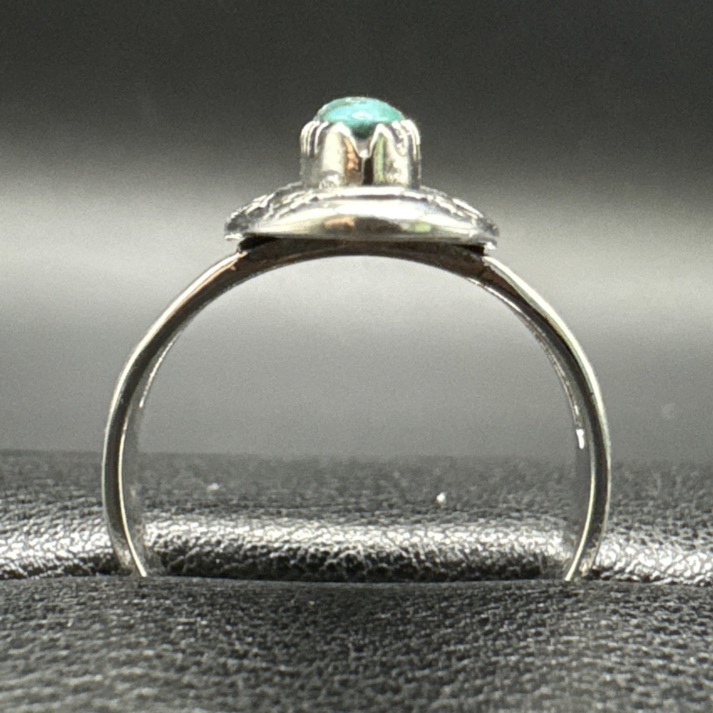 New Condition Sterling Silver Sun Moon Turquoise Ring 925 Size 9.75 R01