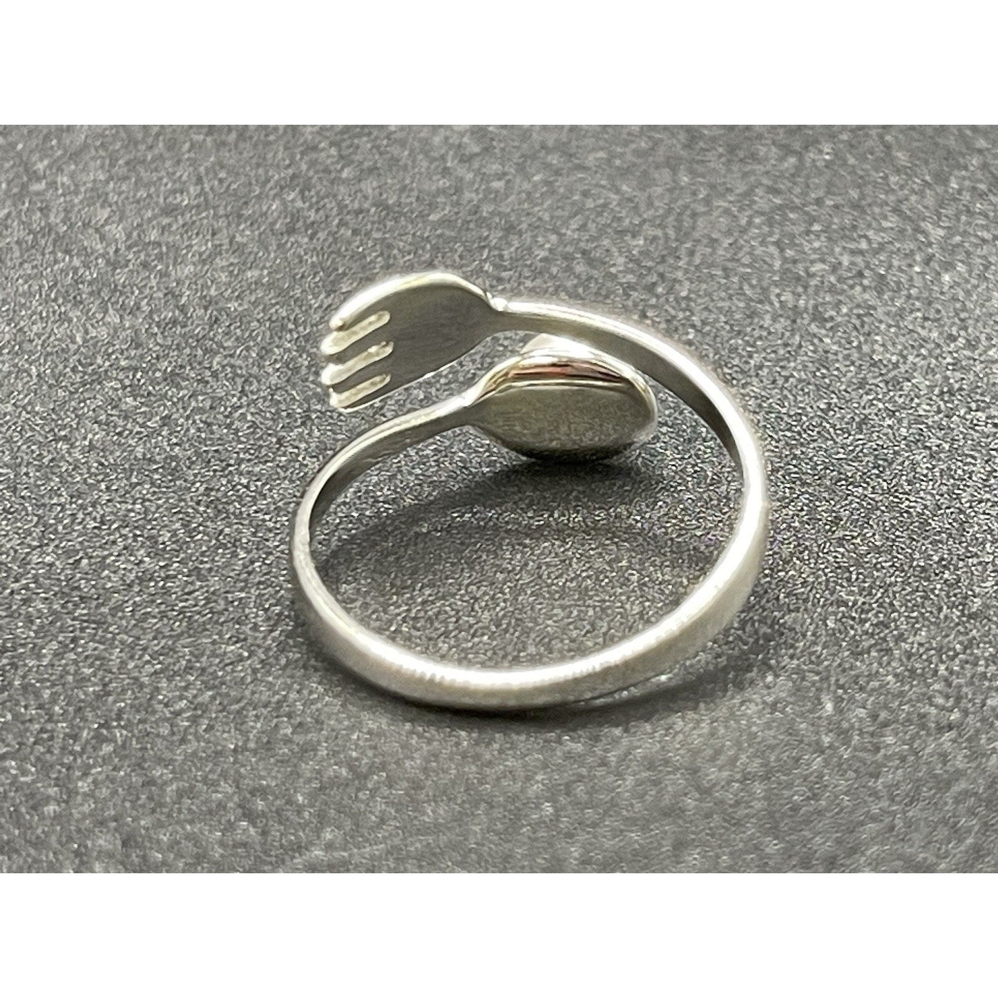 New Condition Sterling Silver Genuine Pearl Fork Spoon Ring Size 7.00