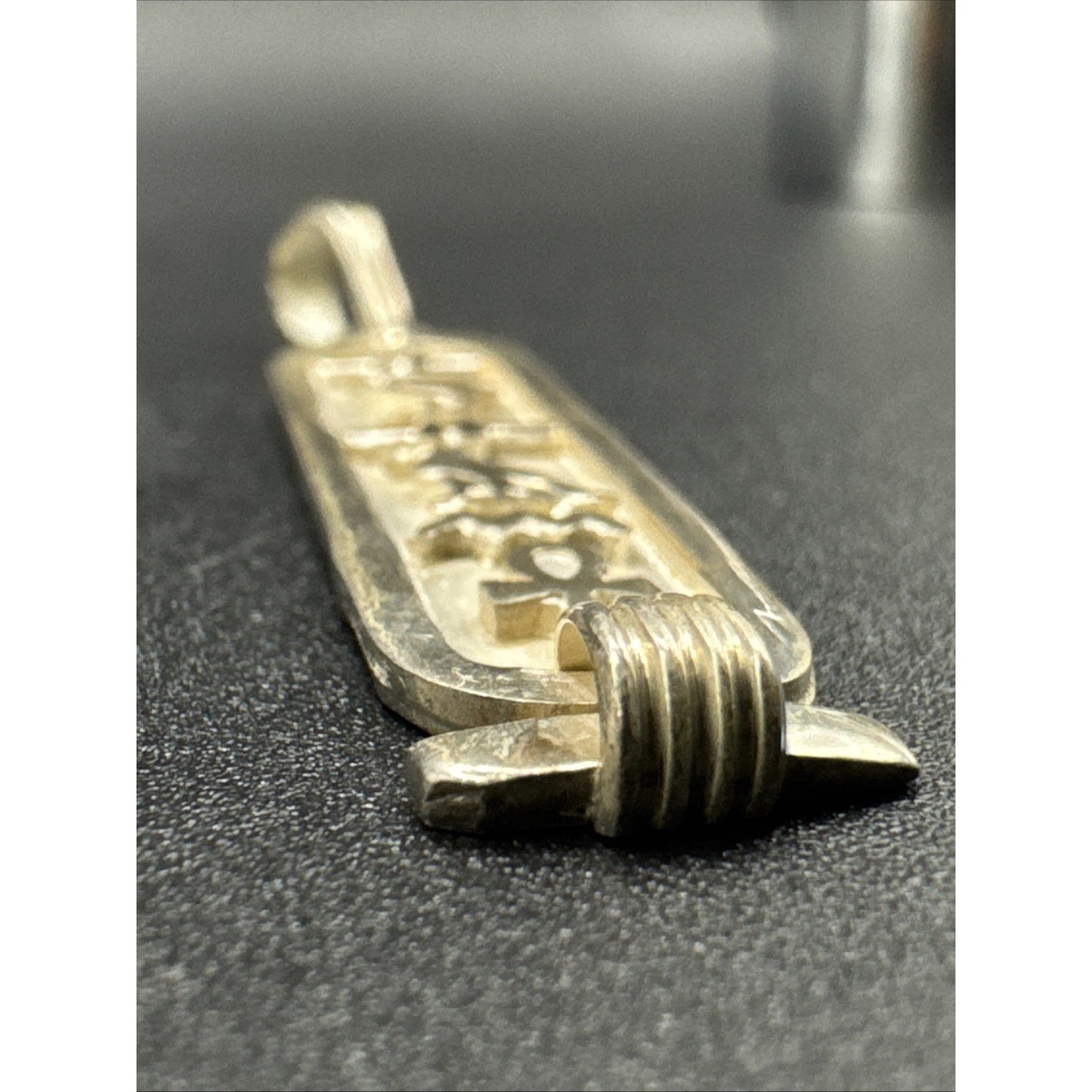 Vintage Sterling Silver Cartouche Pendant 925 R06