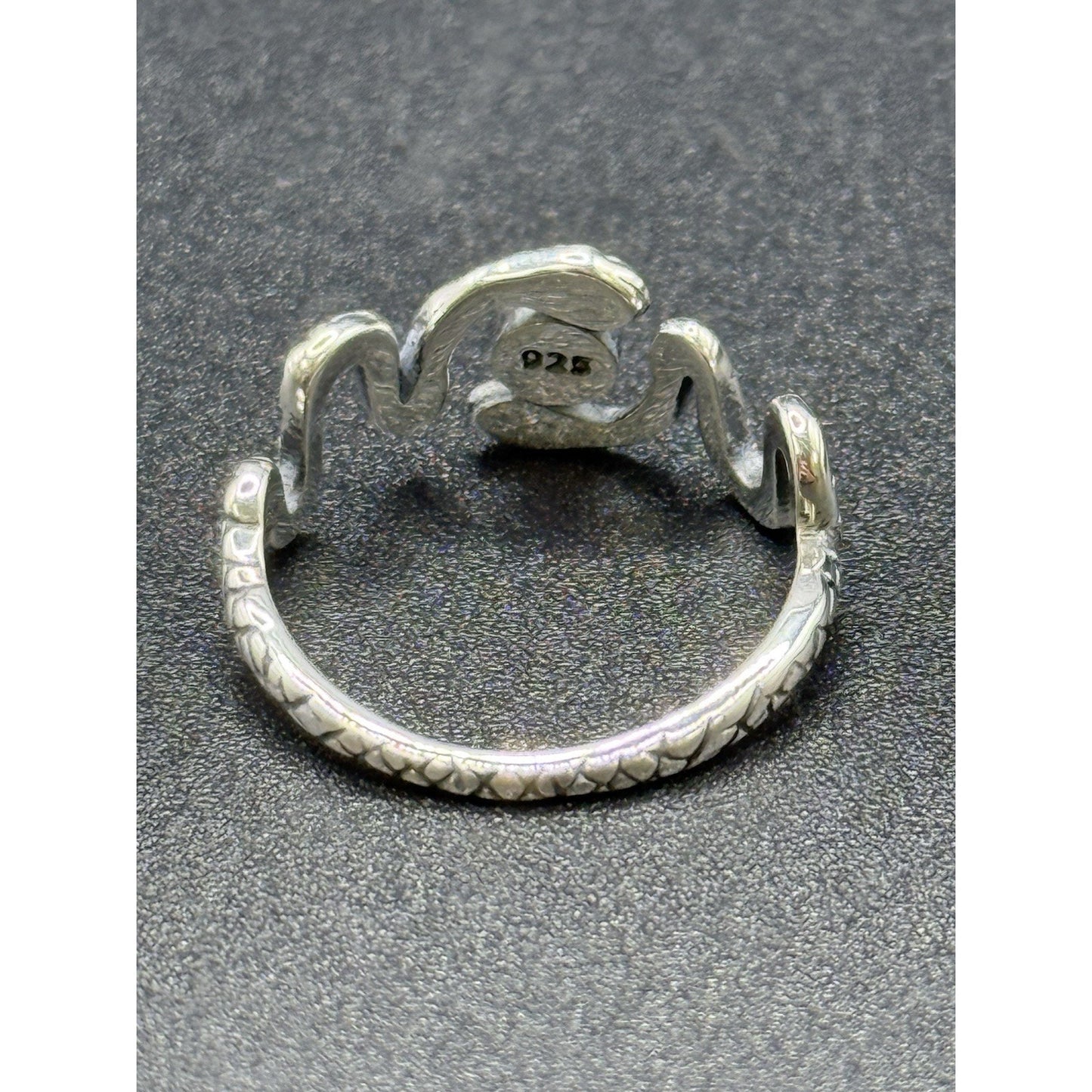 New Condition Sterling Silver Snake Genuine Turquoise Ring Size 6.75