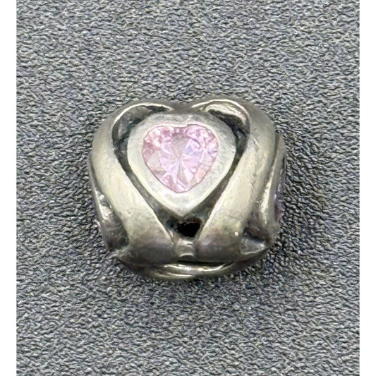 Chamilia Sterling Silver Pink Cubic Zirconia Mothers Heart Charm P18