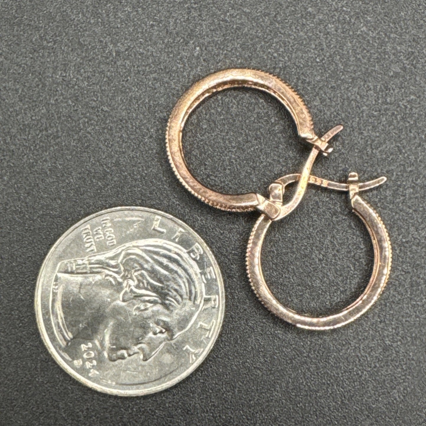 EUC JTV Rose Sterling Silver 20mm CZ Hoops 925 N13