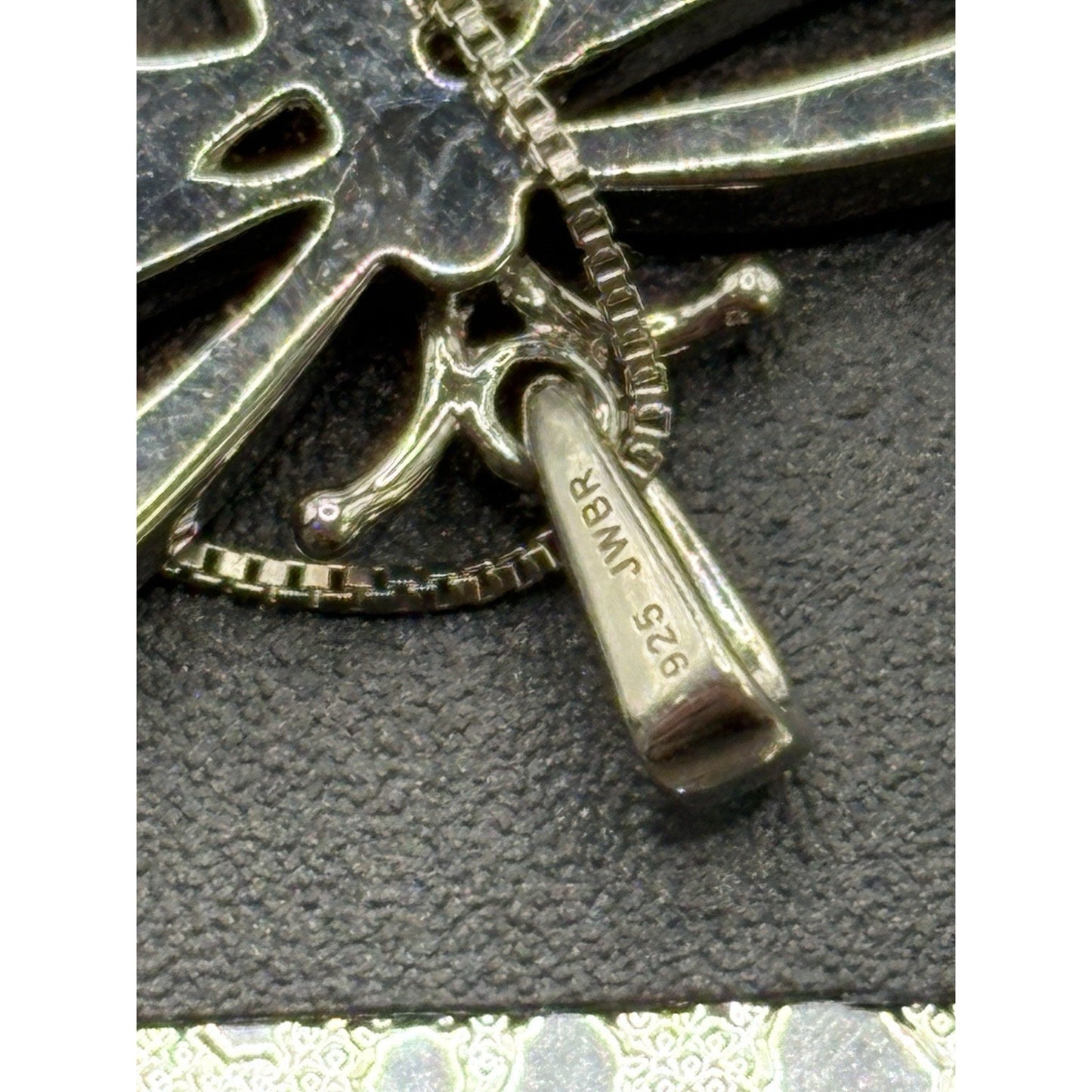 18" NewCondition SterlingSilver Rose Accent 1/10th Diamond Dragonfly Necklace