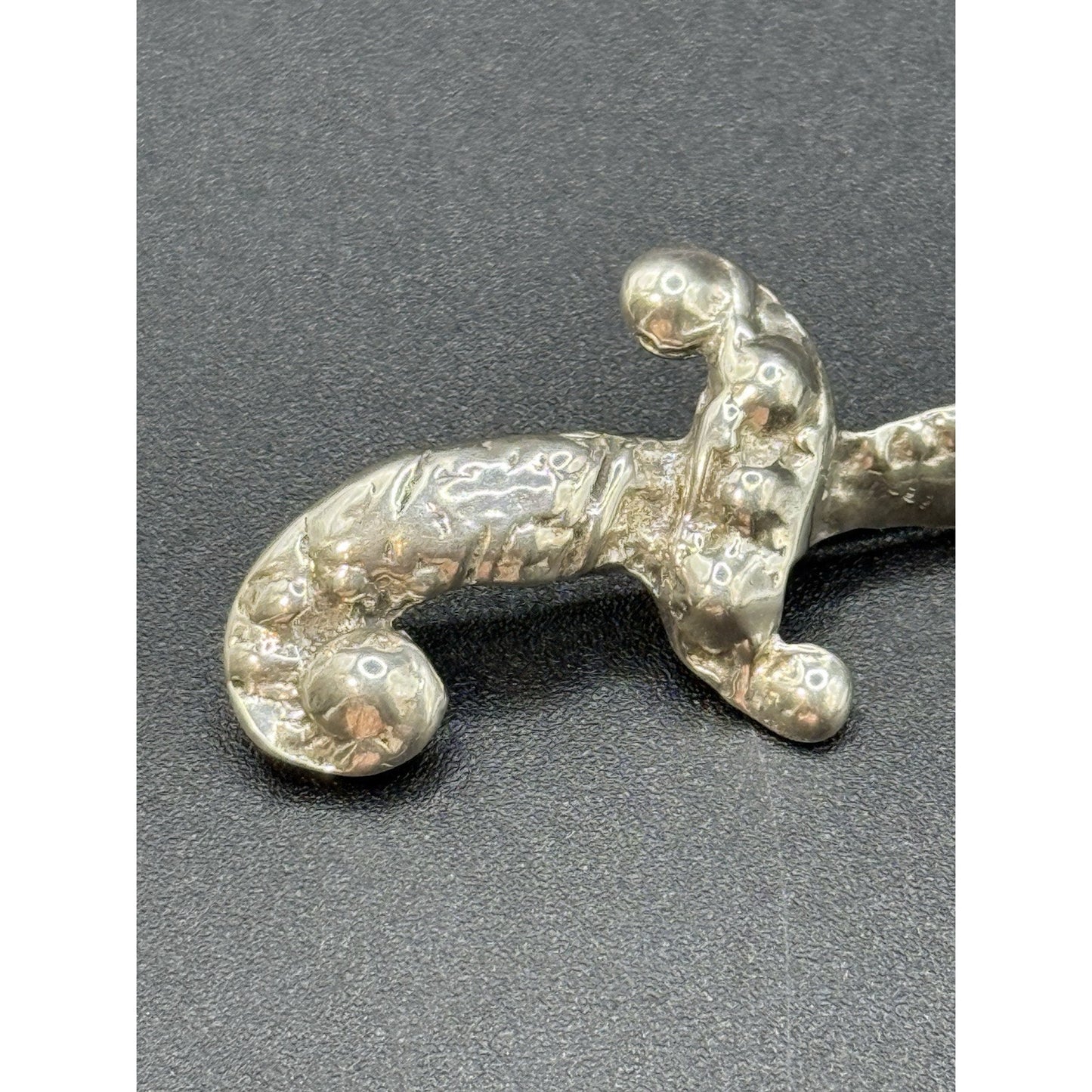 Vintage Sterling Silver Scimitar Brooch Pin 10 Grams P6