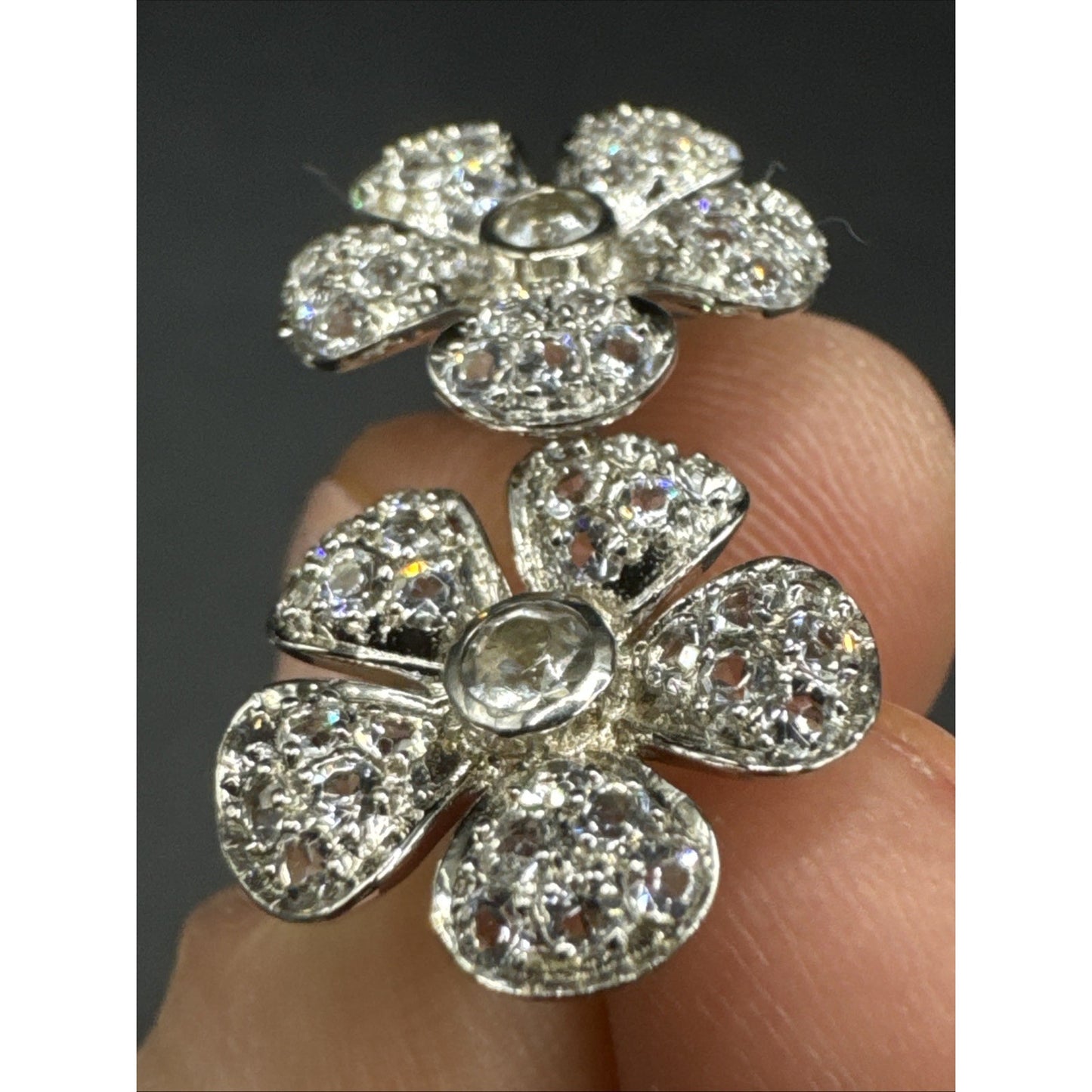 Sterling Silver Simply Vera Wang Crystal Daisy Earrings 925 R17