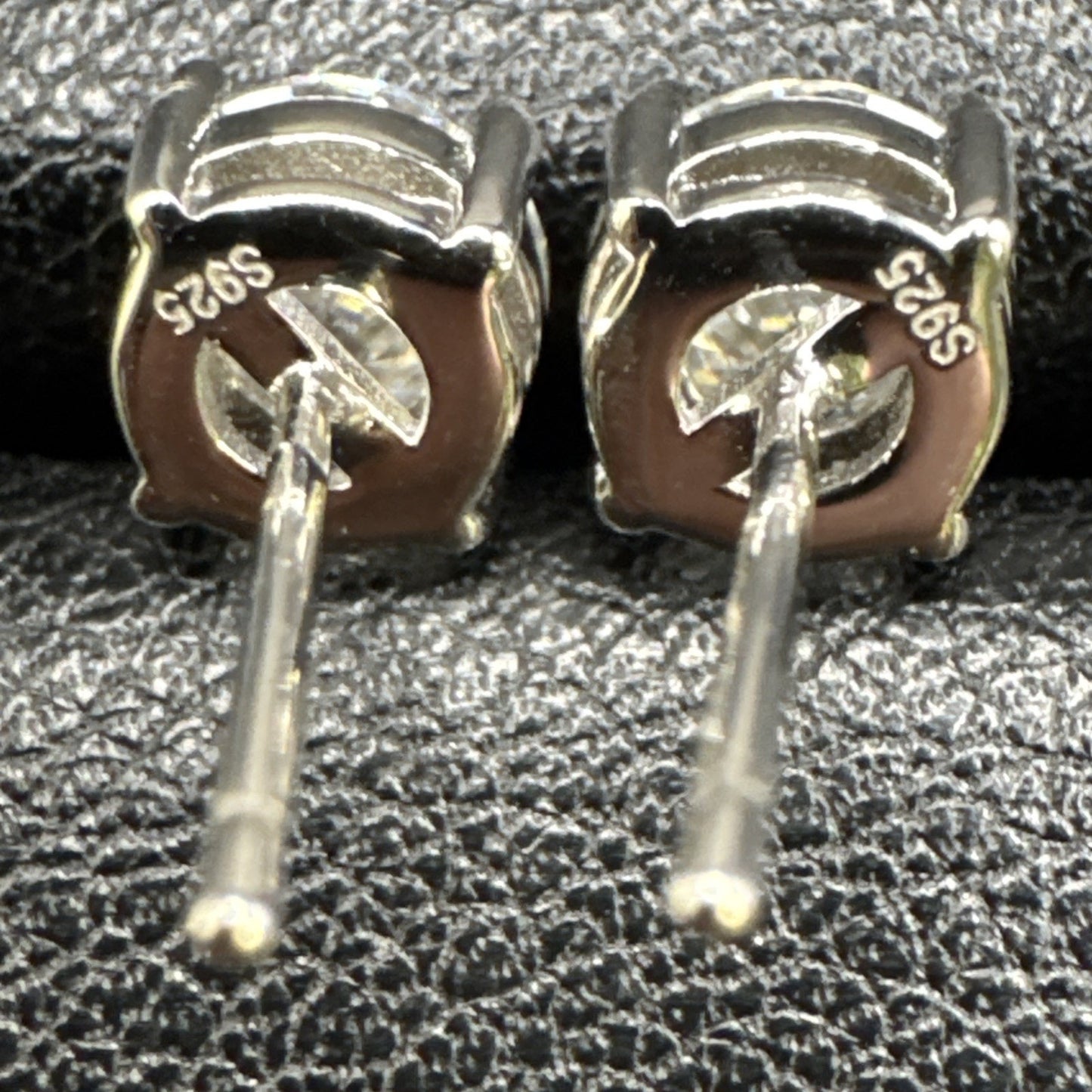 New Condition Sterling Silver 2 Carat Total Moissanite Stud Earrings GRA 925