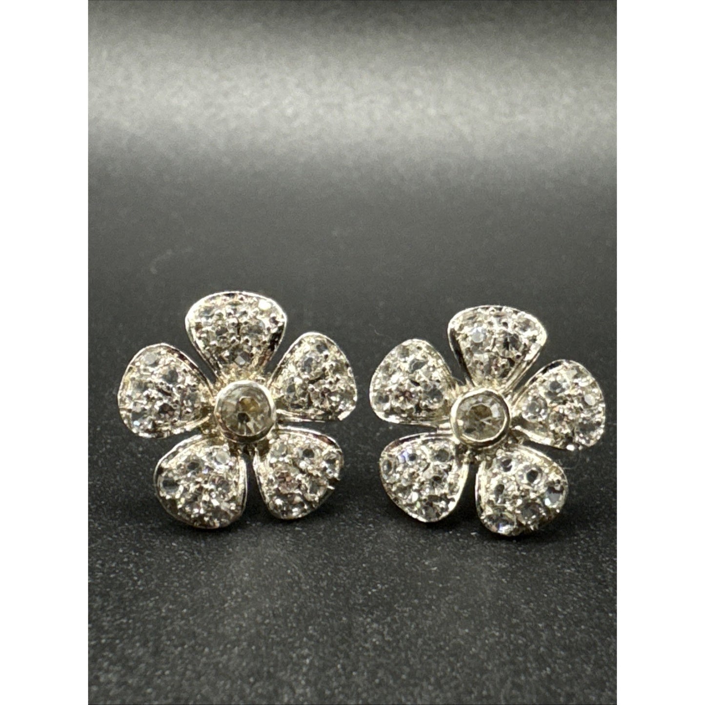 Sterling Silver Simply Vera Wang Crystal Daisy Earrings 925 R17