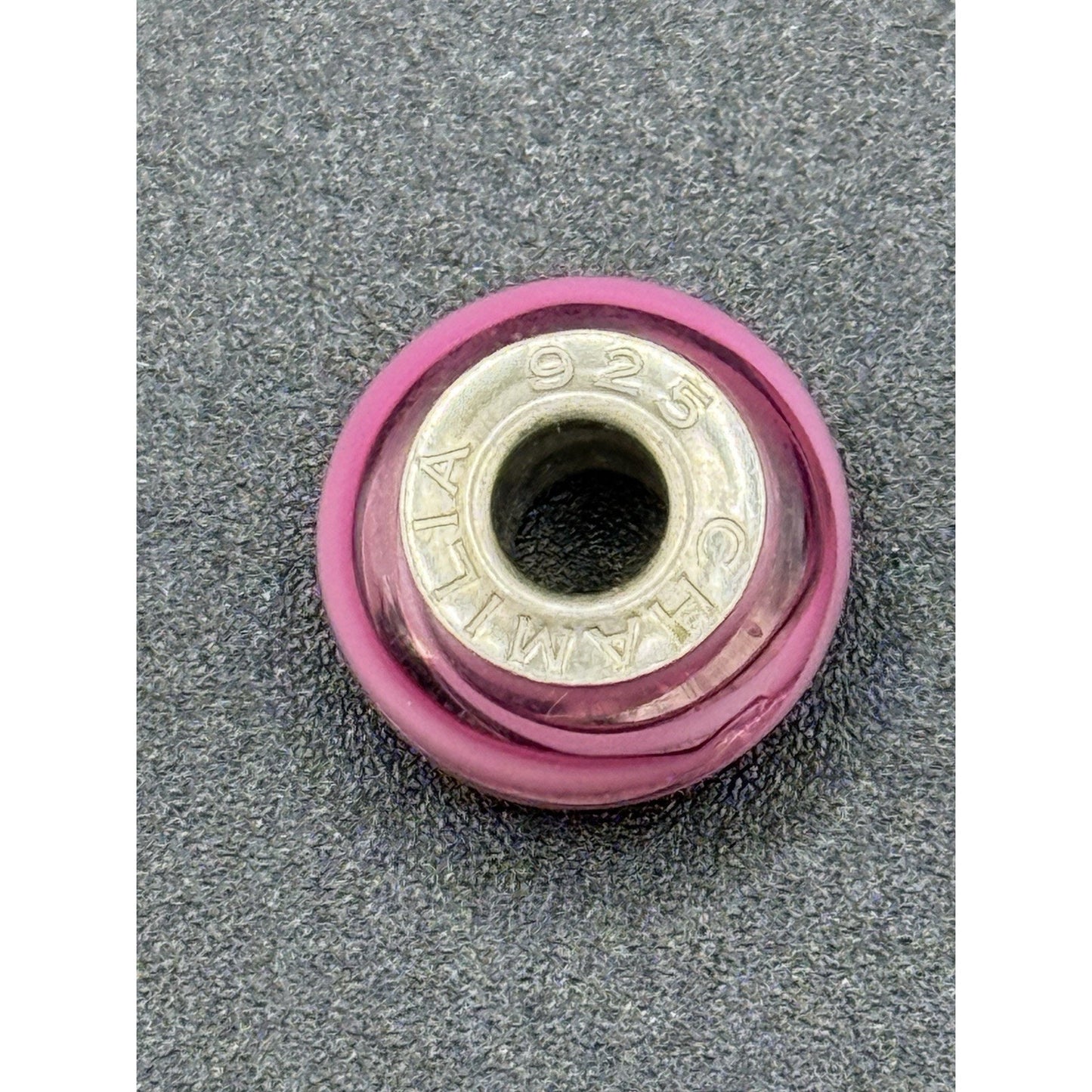 Chamilia Sterling Silver Pink Swirl Murano Glass Charm P19