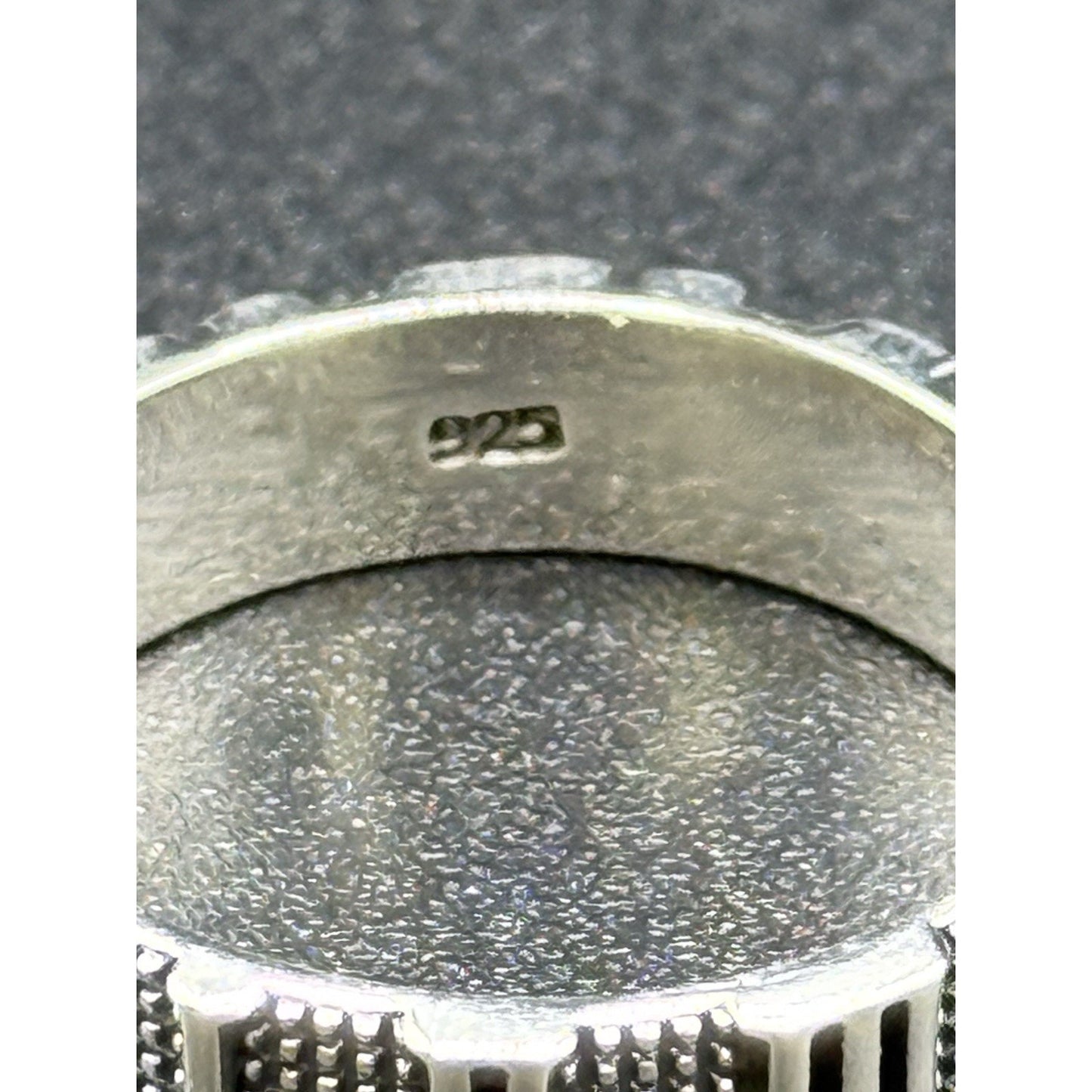 Excellent Used Condition Sterling Silver Roman Numerals Band Ring Size 6.50 Q7