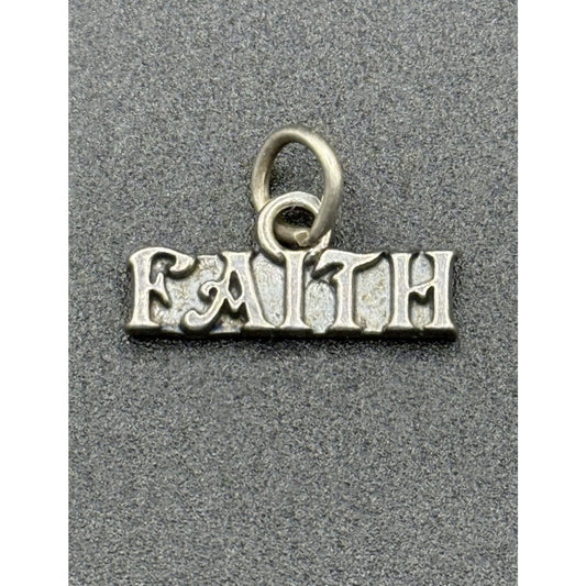 Vintage Sterling Silver “Faith” Charm 925 N20