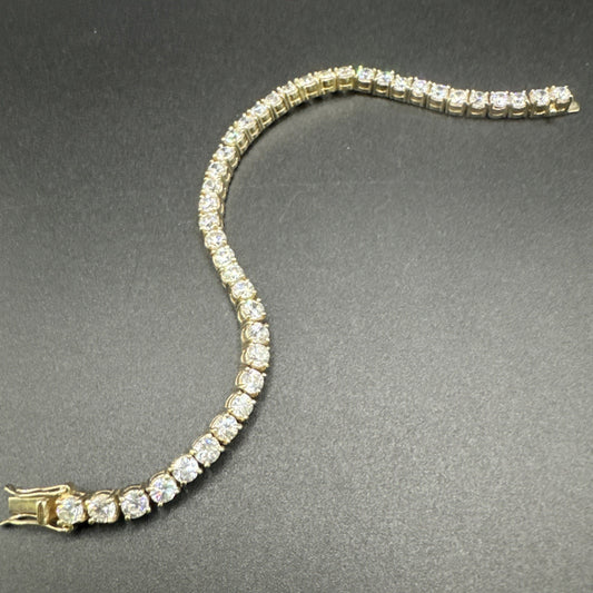 7.5” Sterling Silver 4mm CZ Bracelet 925 R05