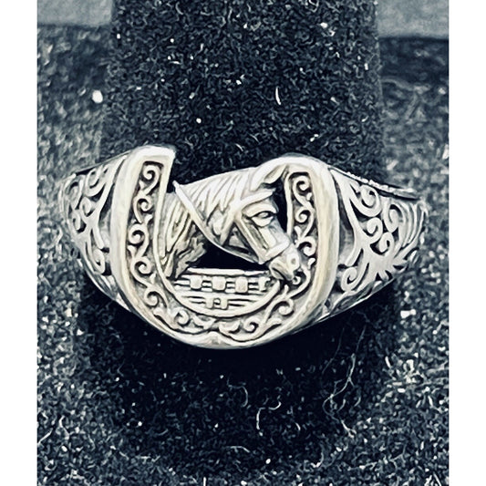 New Condition Sterling Silver Horseshoe Ring Size 9.50