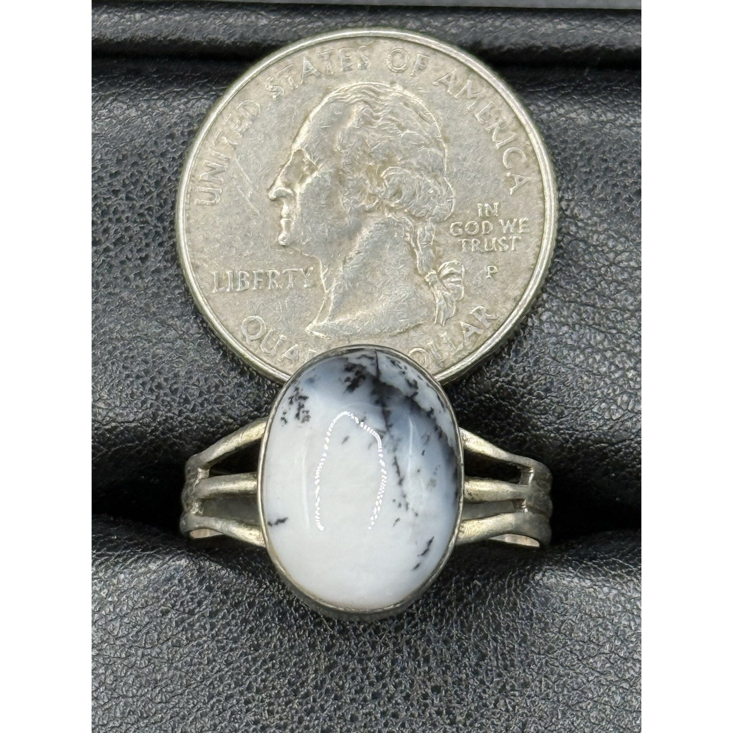 Vintage Sterling Silver Dendrite Opal Ring Size 11.50 P5