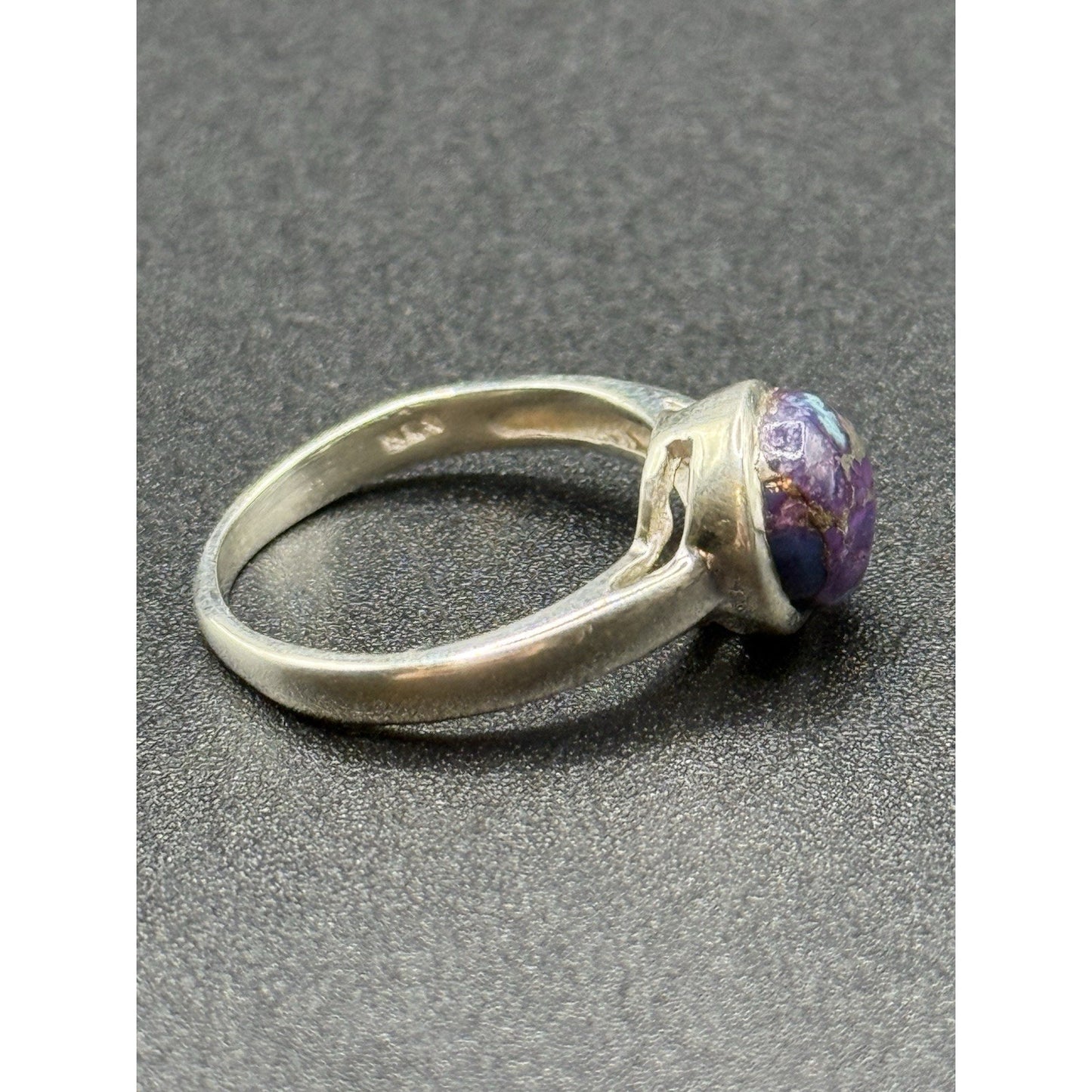 Excellent Used Condition Sterling Silver Copper Purple Turquoise Ring Size 7 P19