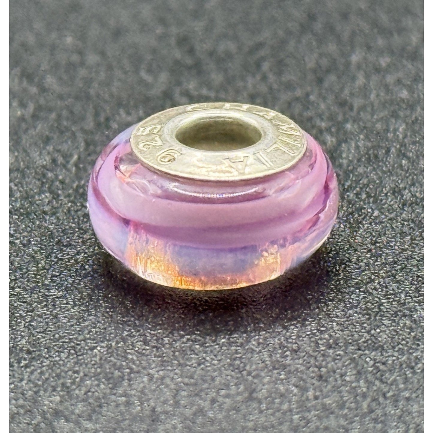 Chamilia Soft Pink Shimmering Ribbon Murano Charm P20