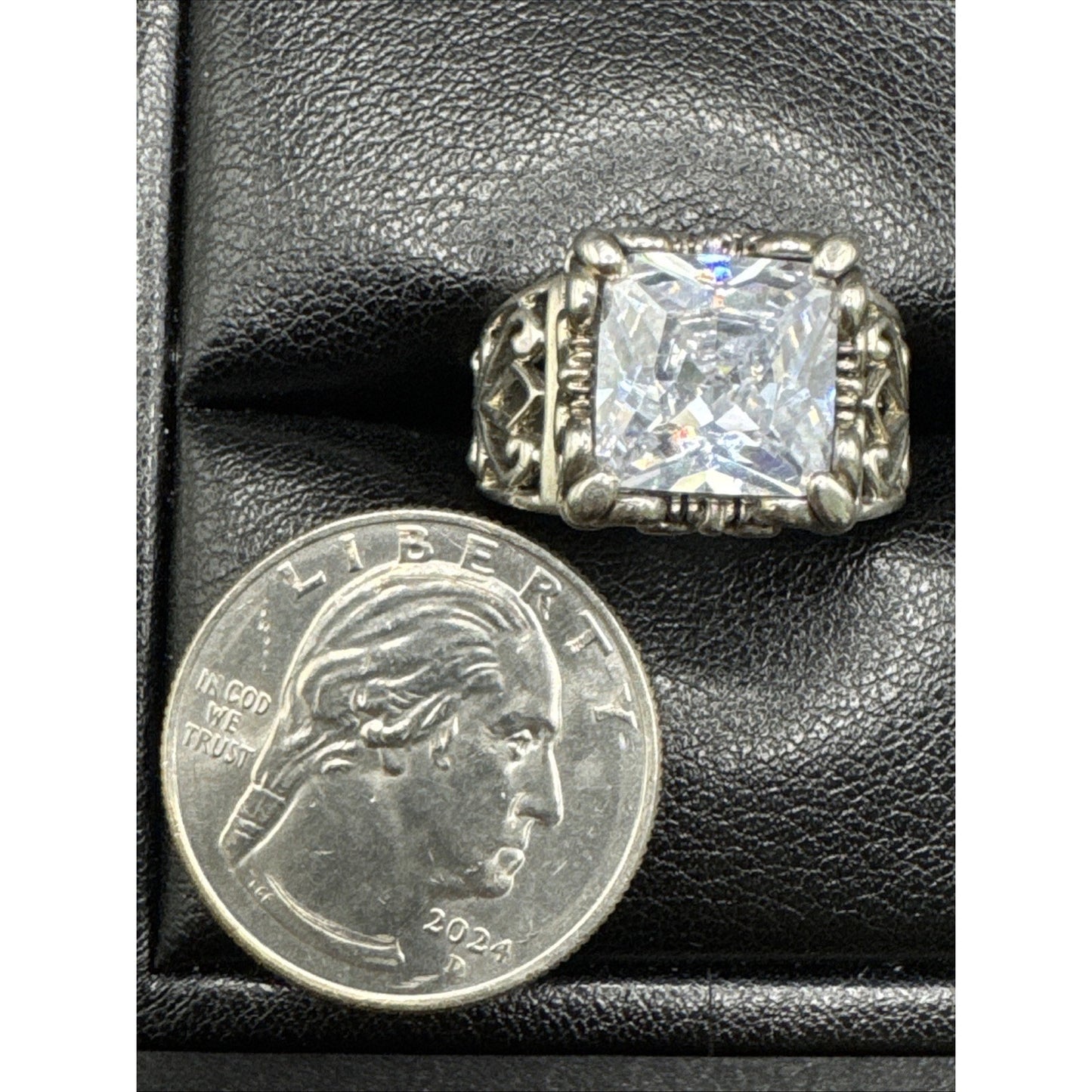 Sterling Silver Silpada Uptown CZ Openwork Ring 925 Size 6.75 #1 R06