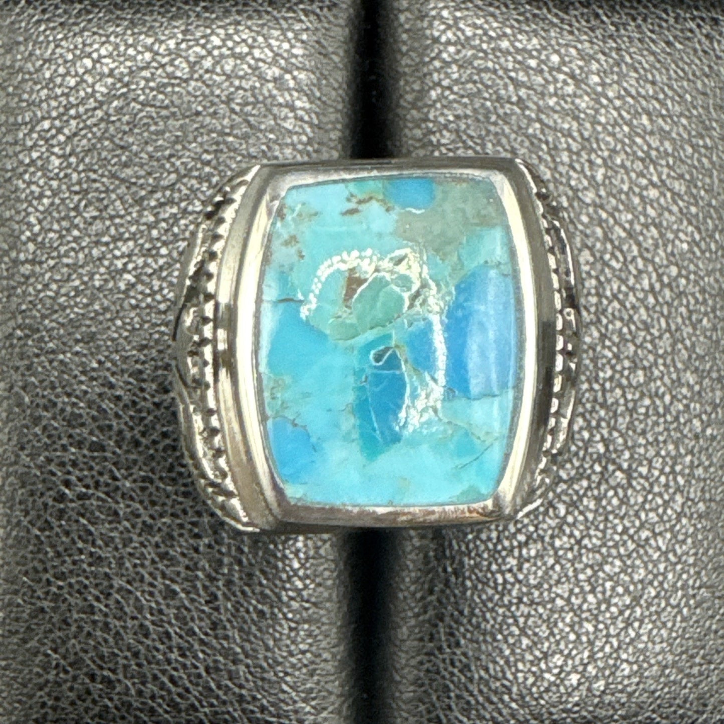 New Condition Sterling Silver Turquoise Turkish Design Ring 925 Size 9