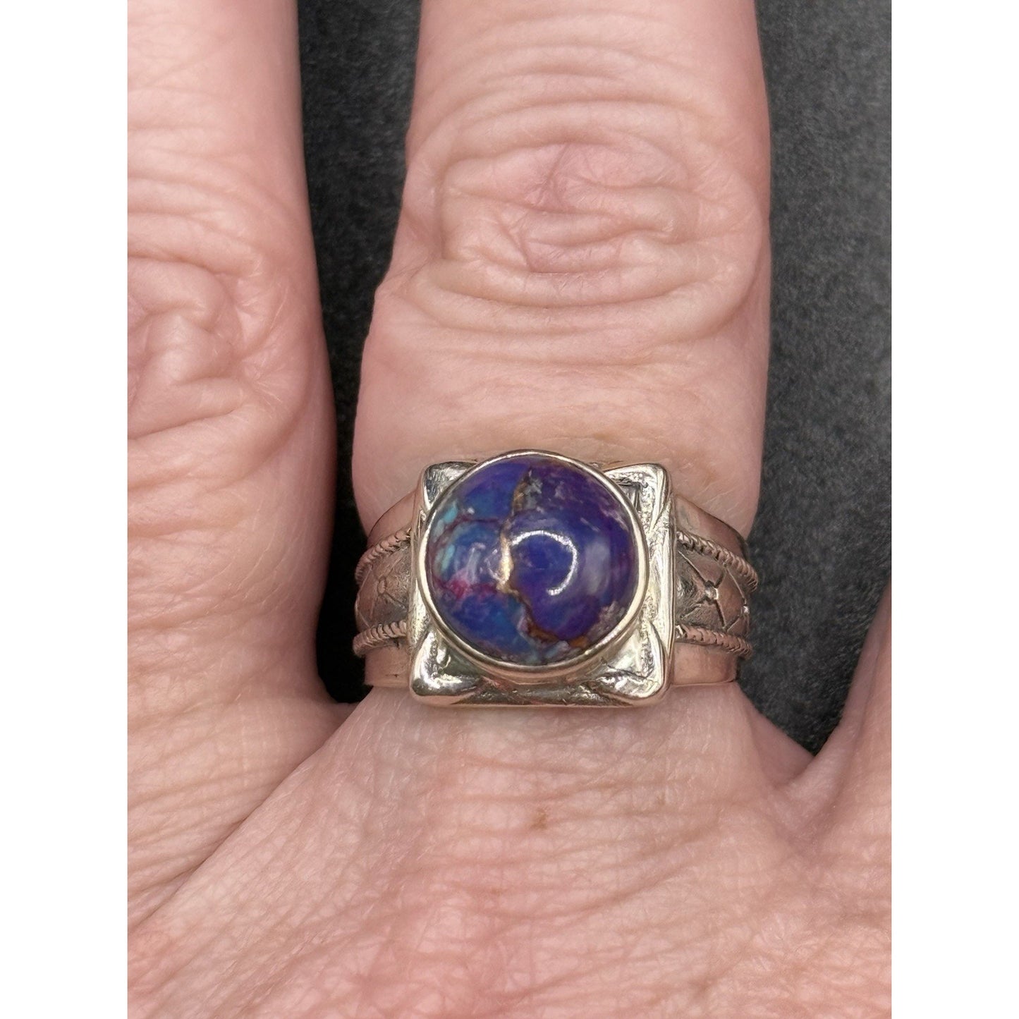 EUC Sterling Silver Purple Copper Ring Size 8.00 Q24