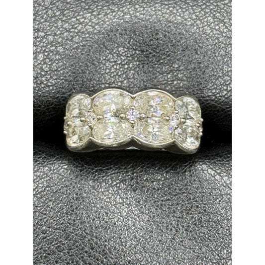 Jose Hess Sterling Silver Oval Cubic Zirconia Statement Ring Size 5.75 Q21