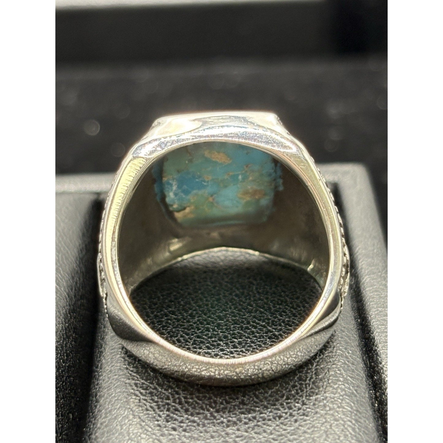 New Condition Sterling Silver Turquoise Ring Turkish Design Size 9