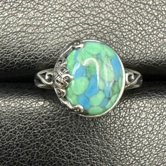 New Condition Sterling Silver Genuine Turquoise Ring Size 7