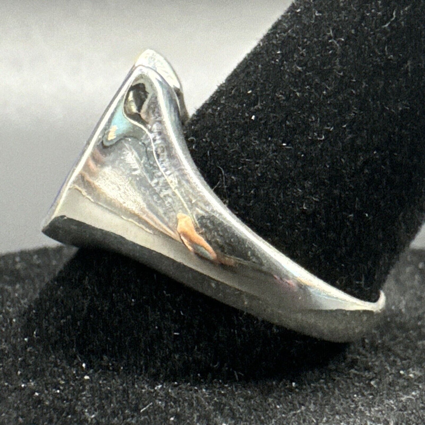 New Condition Sterling Silver Lapis Horse Shoe Good Luck Ring 925 Size 9.25