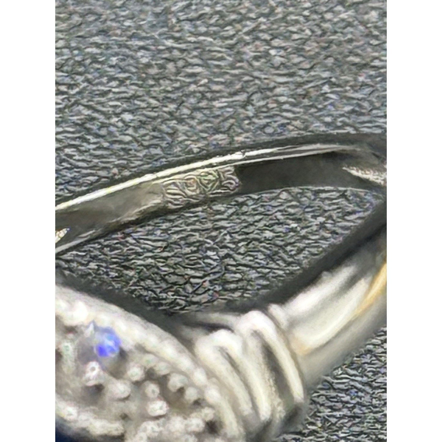 New Condition Sterling Silver Moissanite Art Deco Ring Size 7.00 GRA Q23