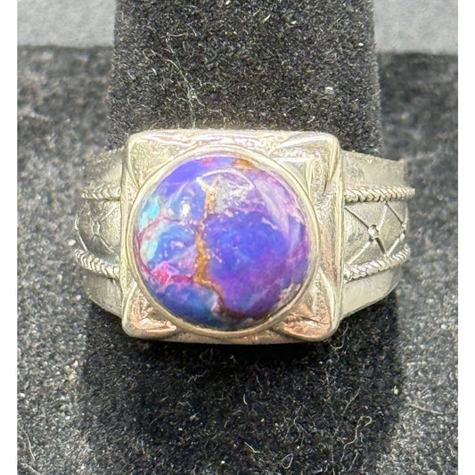 EUC Sterling Silver Purple Copper Ring Size 8.00 Q24