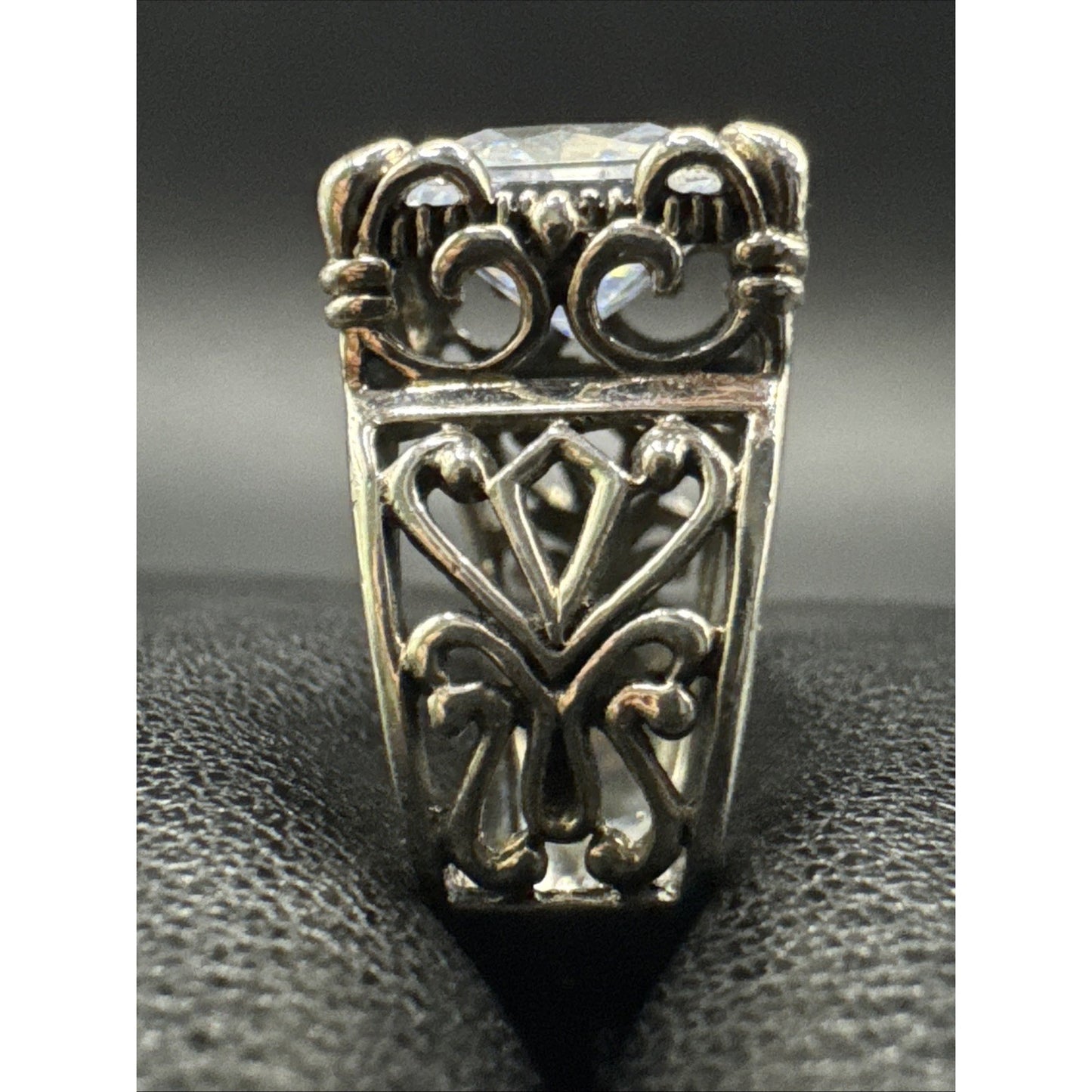 Sterling Silver Silpada Uptown CZ Openwork Ring 925 Size 6.75 #1 R06