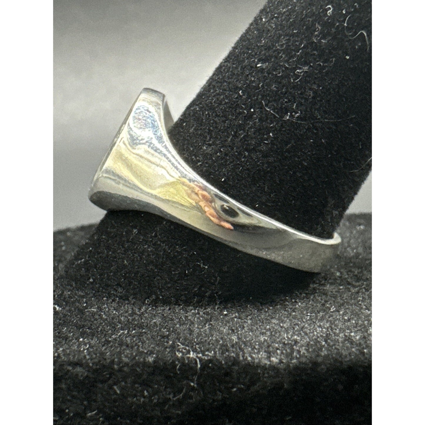 New Condition Sterling Silver Ying Yang Onyx Ring 925 Size 10