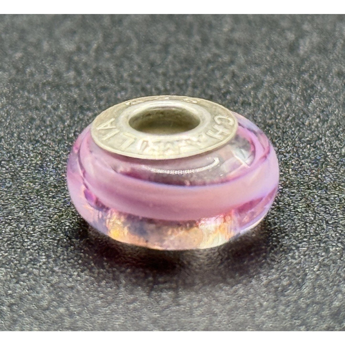 Chamilia Soft Pink Shimmering Ribbon Murano Charm P20