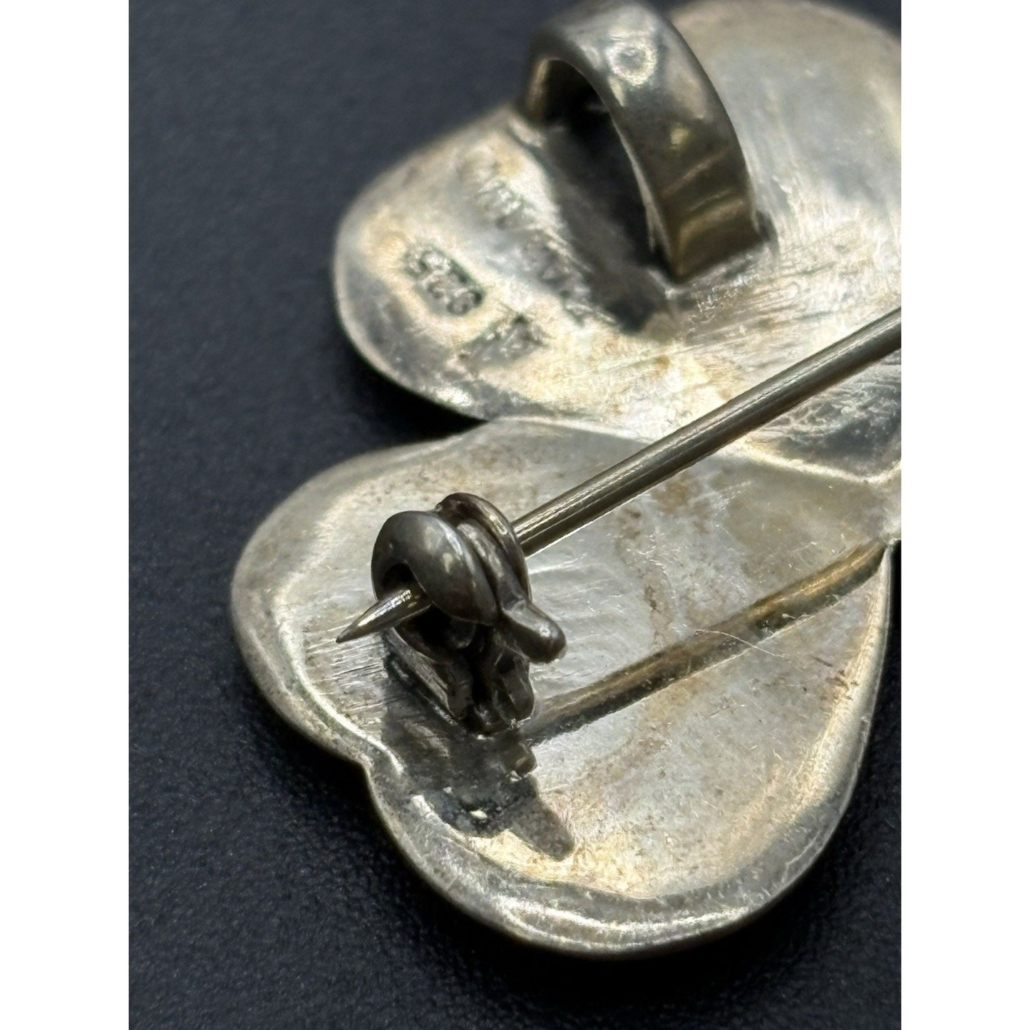 Celtic Sterling Silver 3 Leaf Clover Brooch Pendant Thailand W18