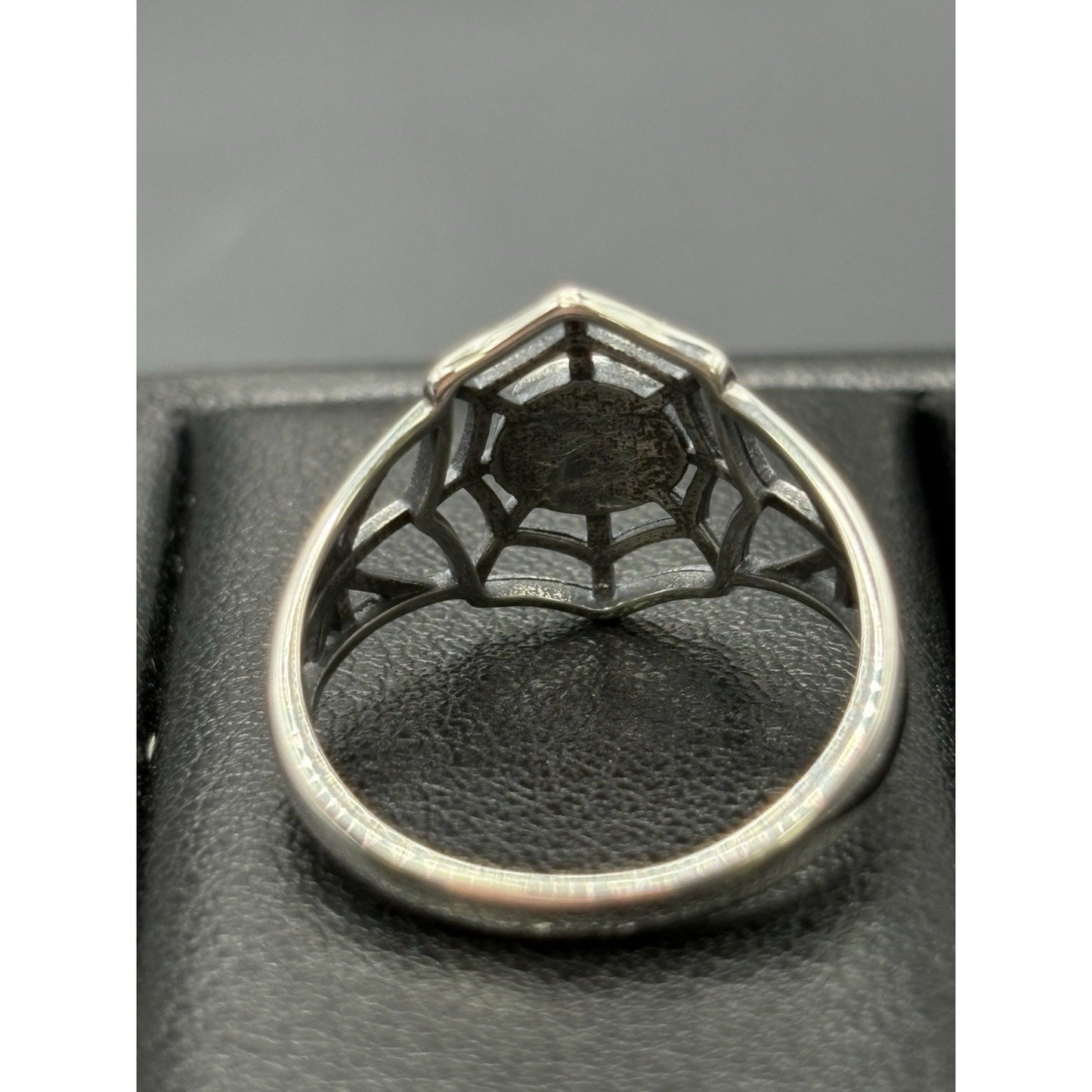 New Condition Sterling Silver Genuine Turquoise Spiderweb Ring Size 7