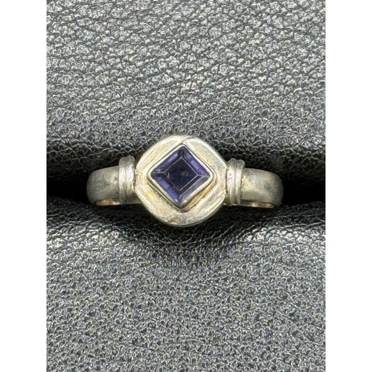 Vintage Sterling Silver Genuine Amethyst Ring Size 6.25 Q2