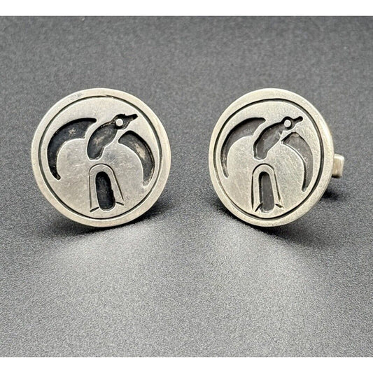 Taxco Vintage Sterling Silver Bird Cuff Links 22 Grams N11