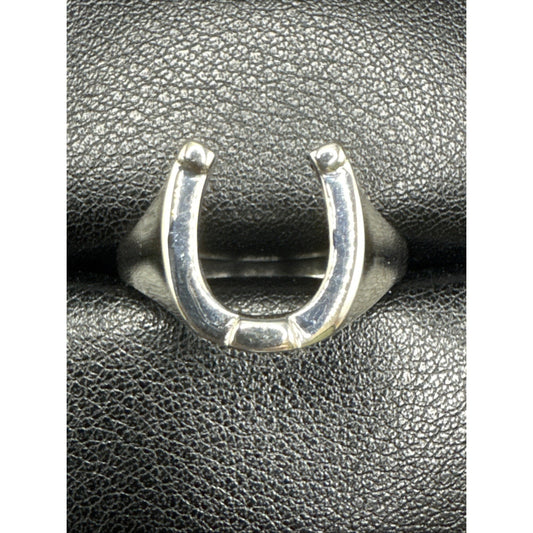New Condition Sterling Silver Horse Shoe Luck Ring 925 Size 13