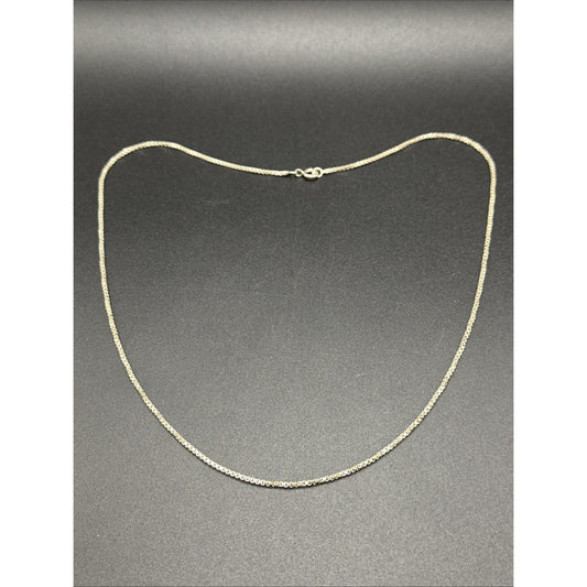 20” Sterling Silver Box Chain Necklace 925 R9