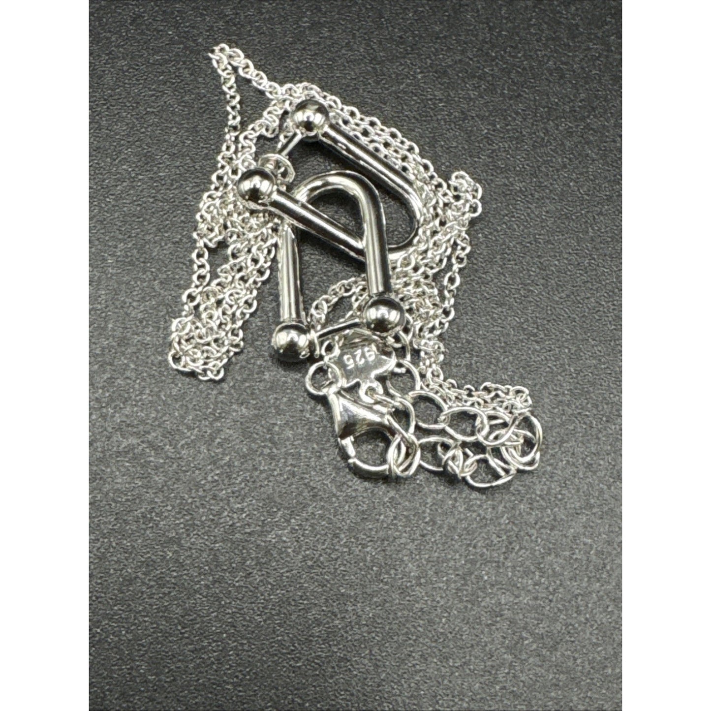 18” New Condition Sterling Silver Horse Stirrup Necklace 925