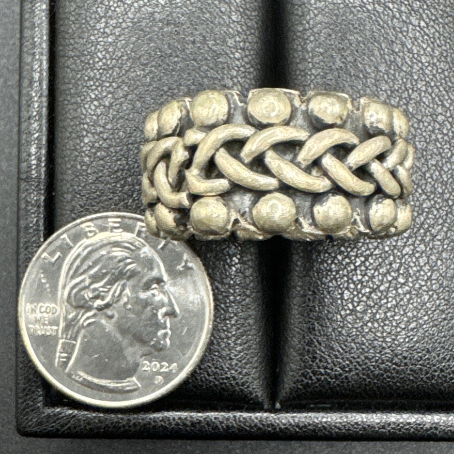 Vintage Sterling Silver 14mm Sturdy Band Ring 925 Size 12 Mexico Q28