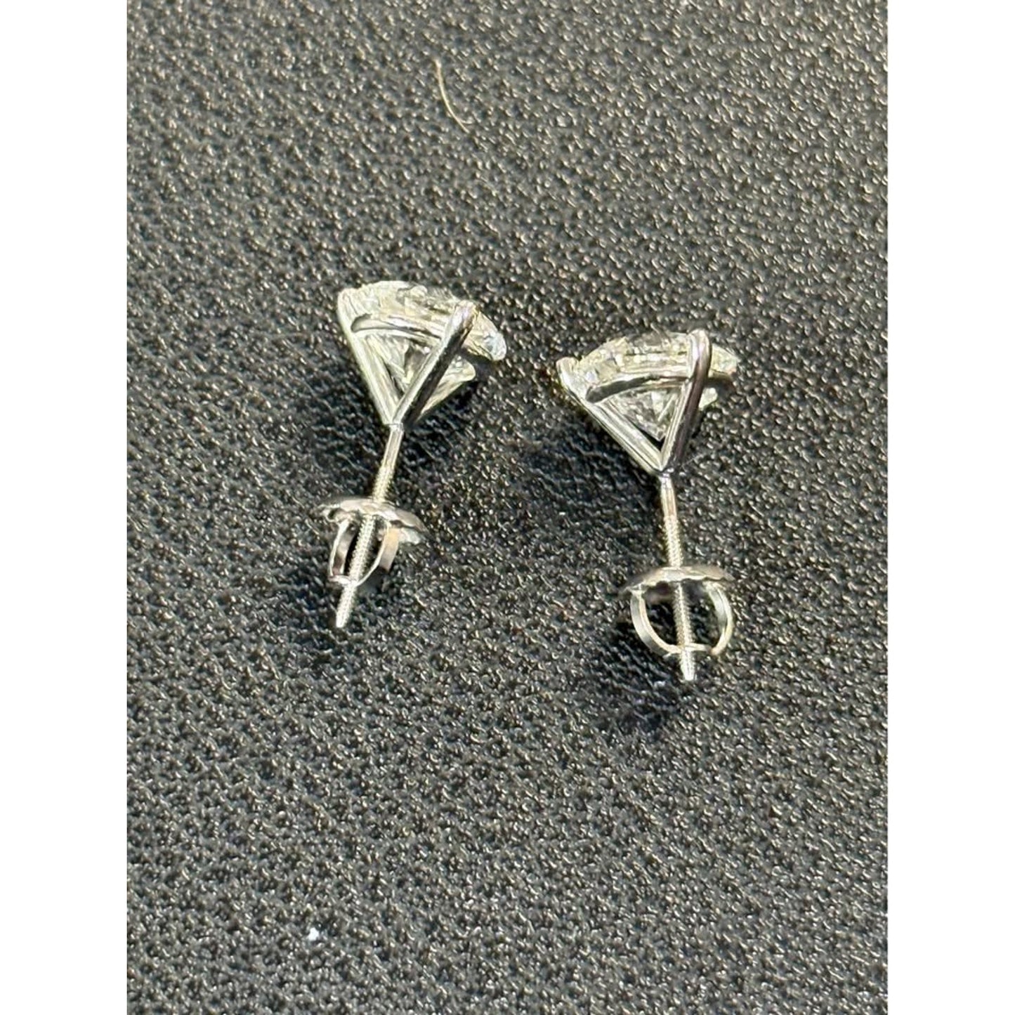 Brand New 14k White Gold 3.10 Total Weight Lab Grown Stud Earrings E Color VS1 Clarity IGI